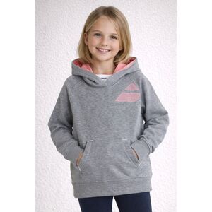 Babolat Girls Hoodie 6-8 Gray Pink Cotton Blend Pullover Cozy Sport